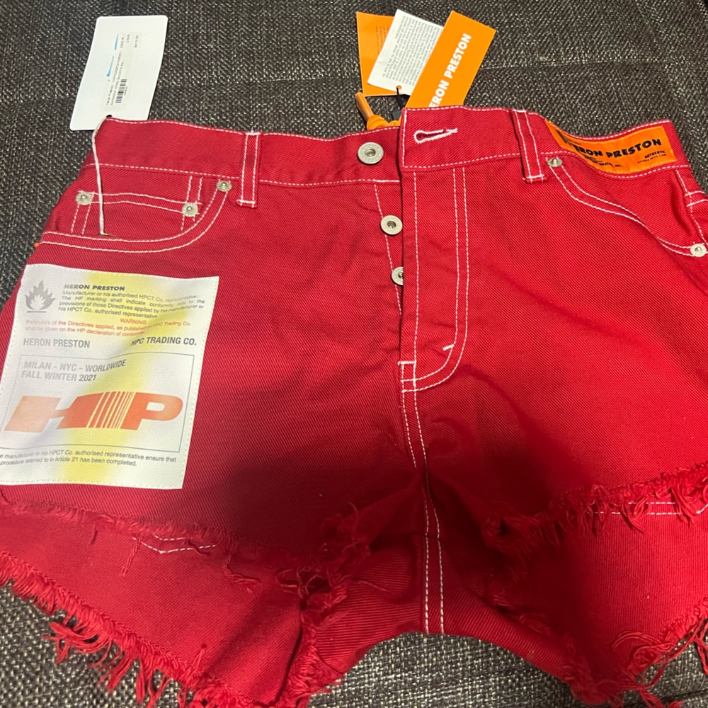 Heron Preston Red Shorts